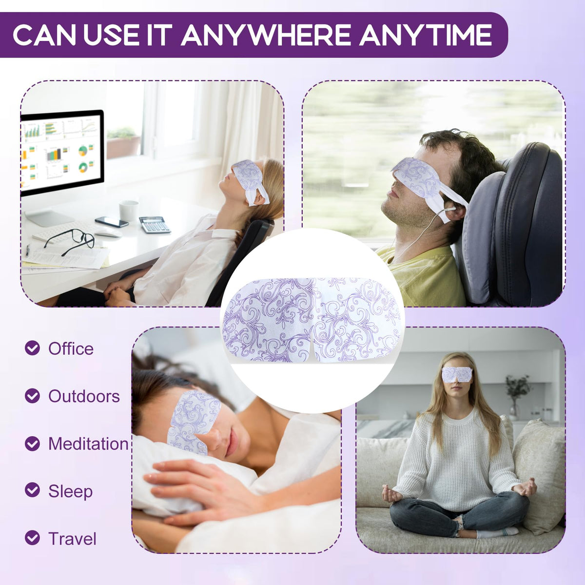 XPCARE Steam Eye Mask displayed with other self-care products