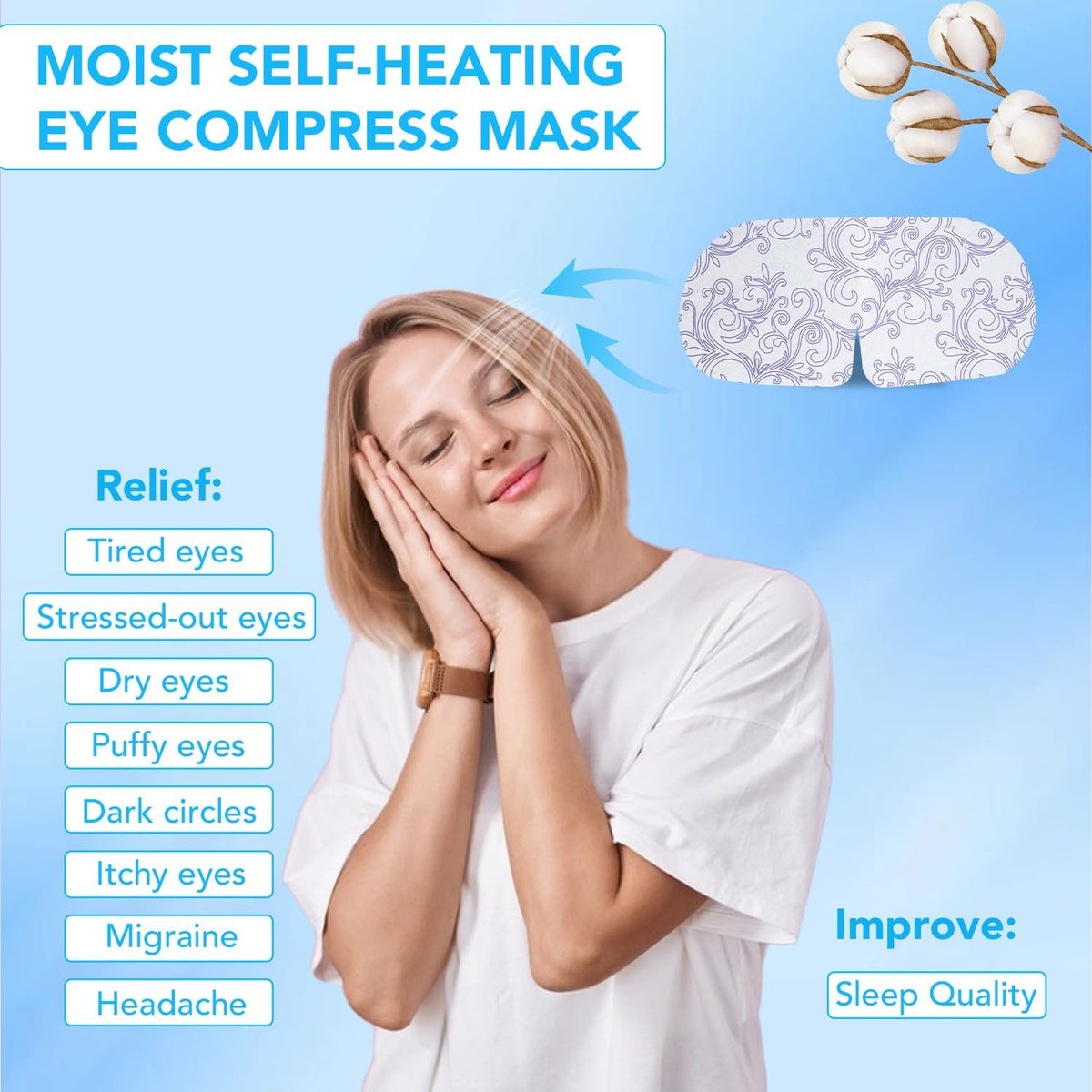 XPCARE Steam Eye Mask in use during travel