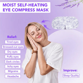 XPCARE Steam Eye Mask in use, relaxing on a couch