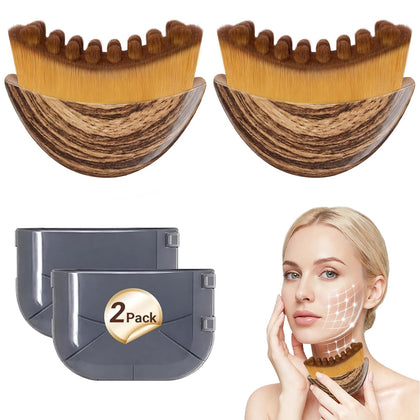 XPPW Lymphatic Contour Face Brush front view with soft bristles