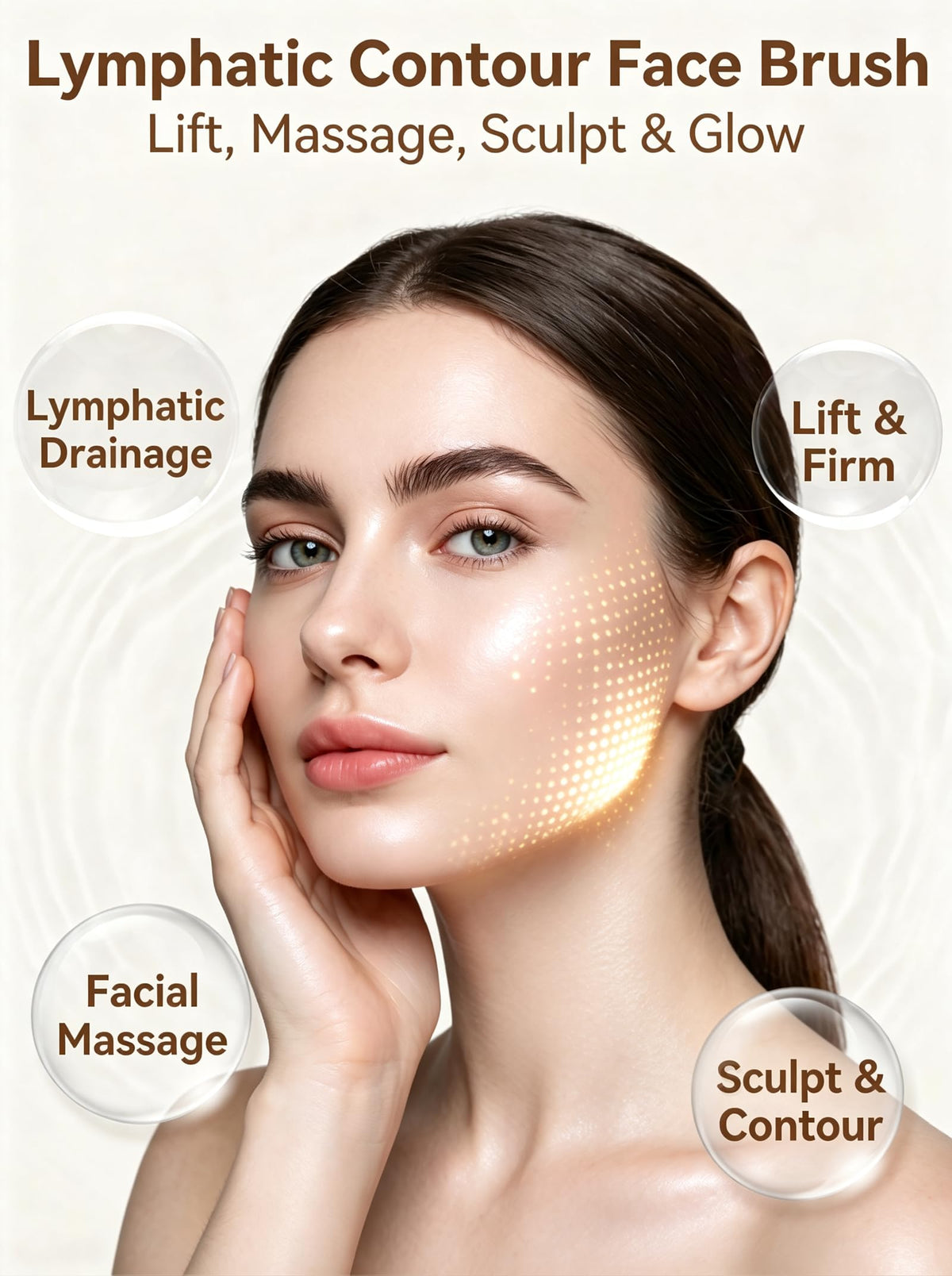 XPPW Lymphatic Contour Face Brush side view showing ergonomic design