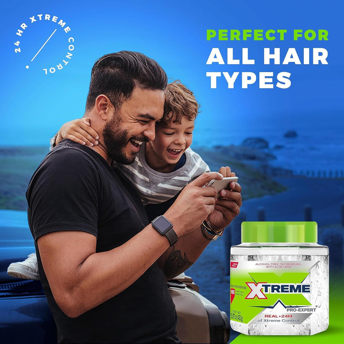 Xtreme Pro-Expert Styling Gel in use on styled hair