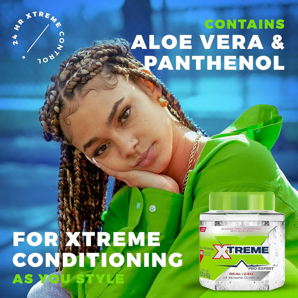 Xtreme Pro-Expert Styling Gel with Aloe Vera leaves