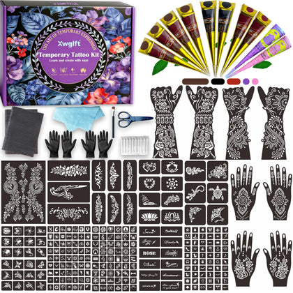 XWGLFT Temporary Tattoo Stencils Kit with gift box and user guide