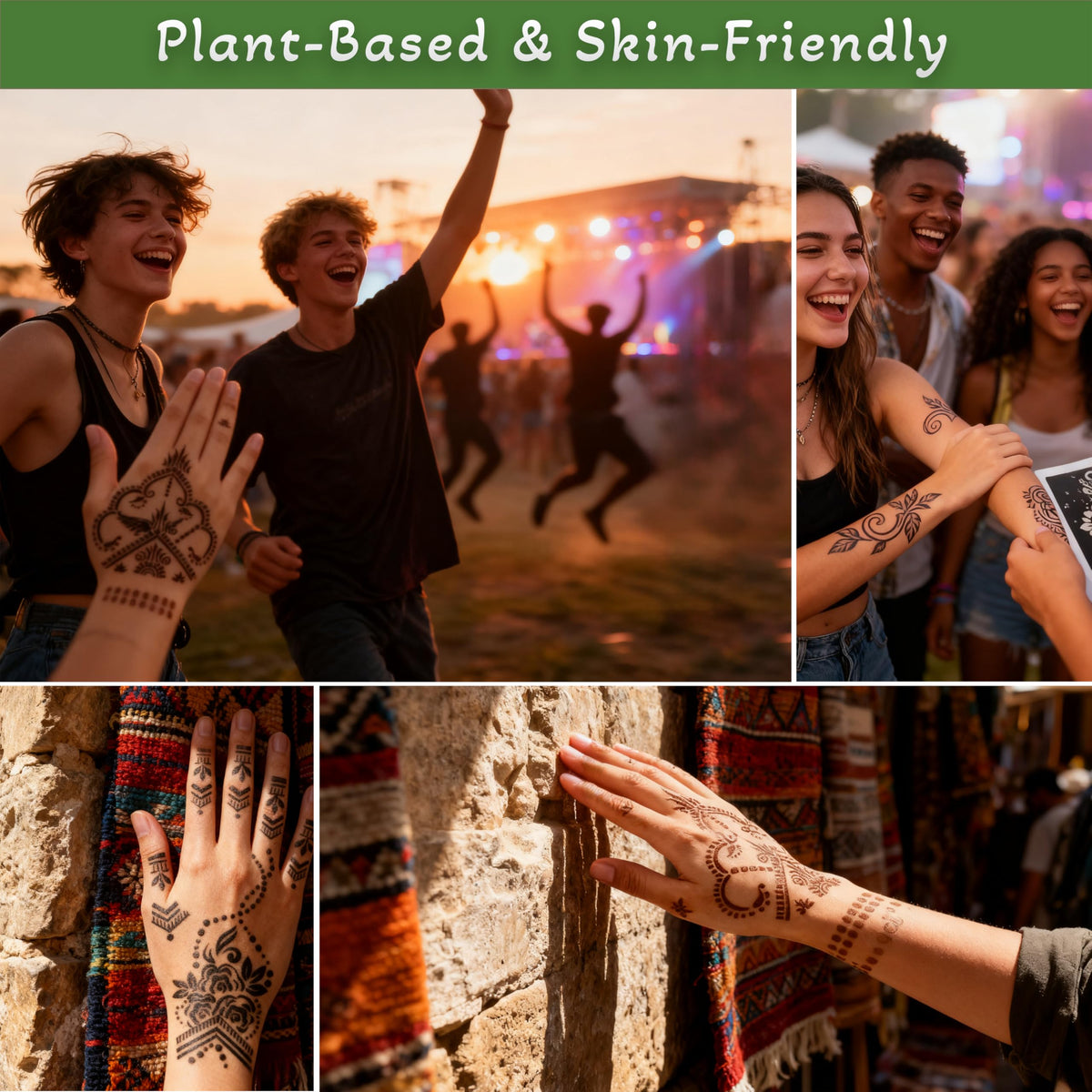 XWGLFT temporary tattoos applied on skin