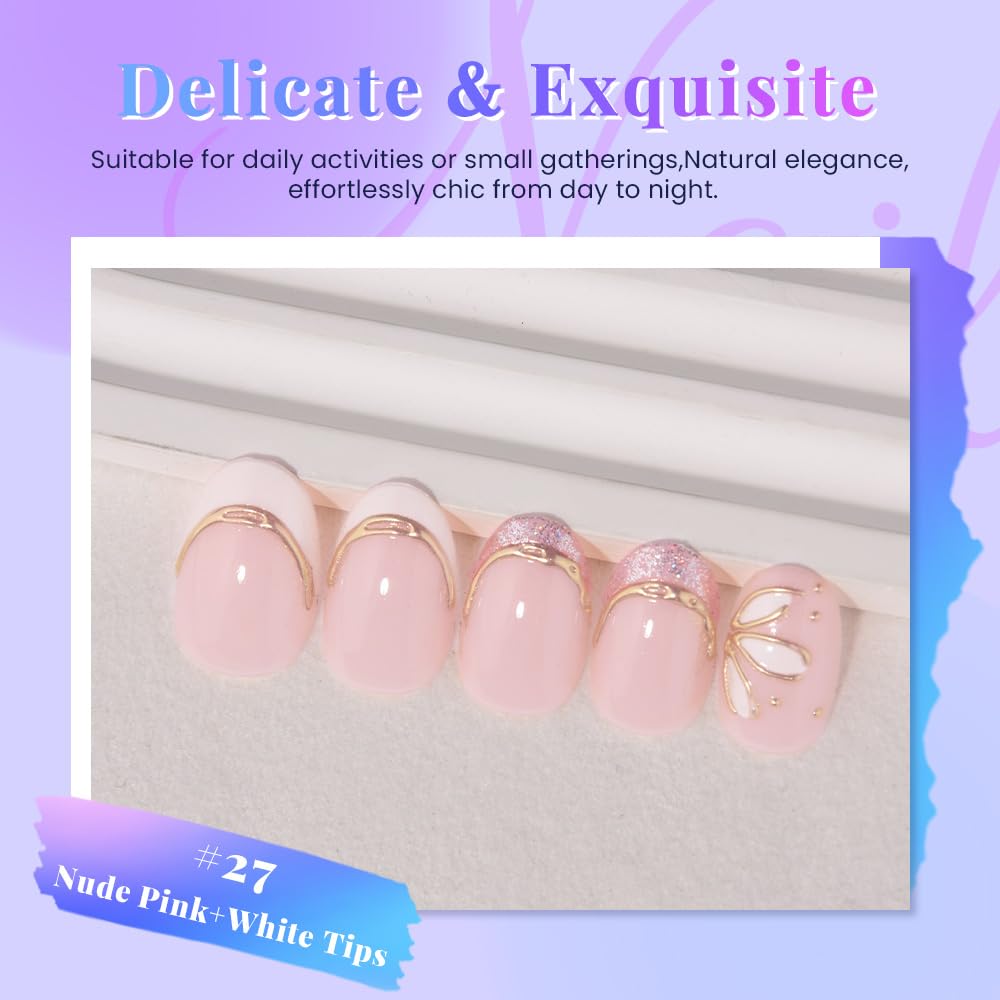 XZMeiLun press on nails in elegant floral design