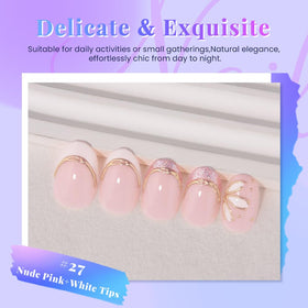 XZMeiLun press on nails in elegant floral design