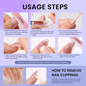 XZMeiLun press on nails showing floral design details
