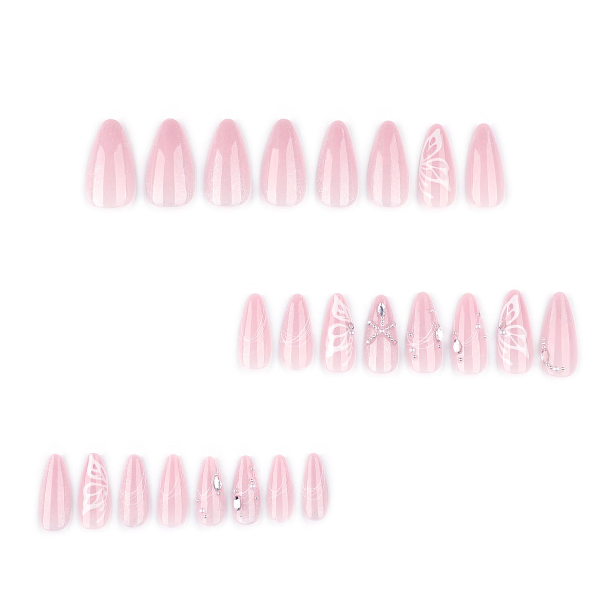 XZMeiLun reusable press on nails displayed with wooden stick