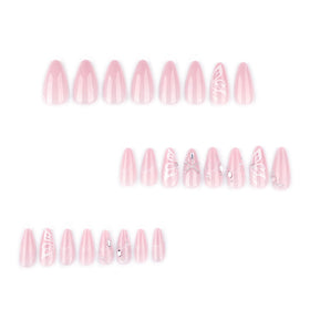 XZMeiLun reusable press on nails displayed with wooden stick