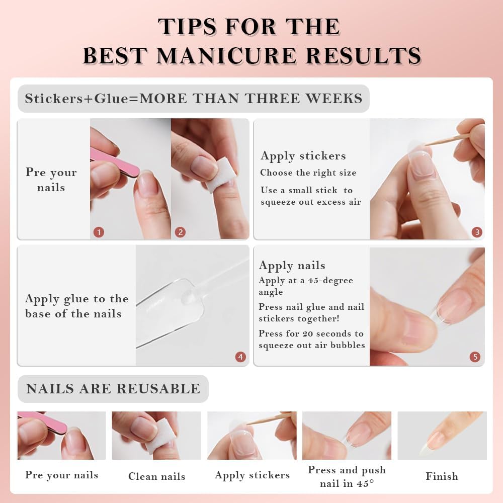 XZMeiLun reusable press on nails in packaging