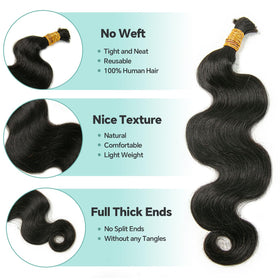 Y WIGS Body Wave Human Braiding Hair 18inch length close-up