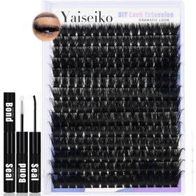 Yaiseiko Lash Clusters Kit 224Pcs with mixed length lashes