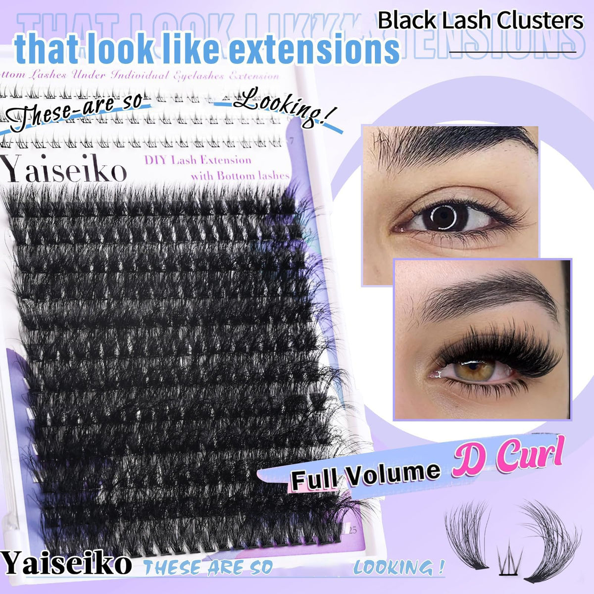Yaiseiko lashes displayed with natural sheen