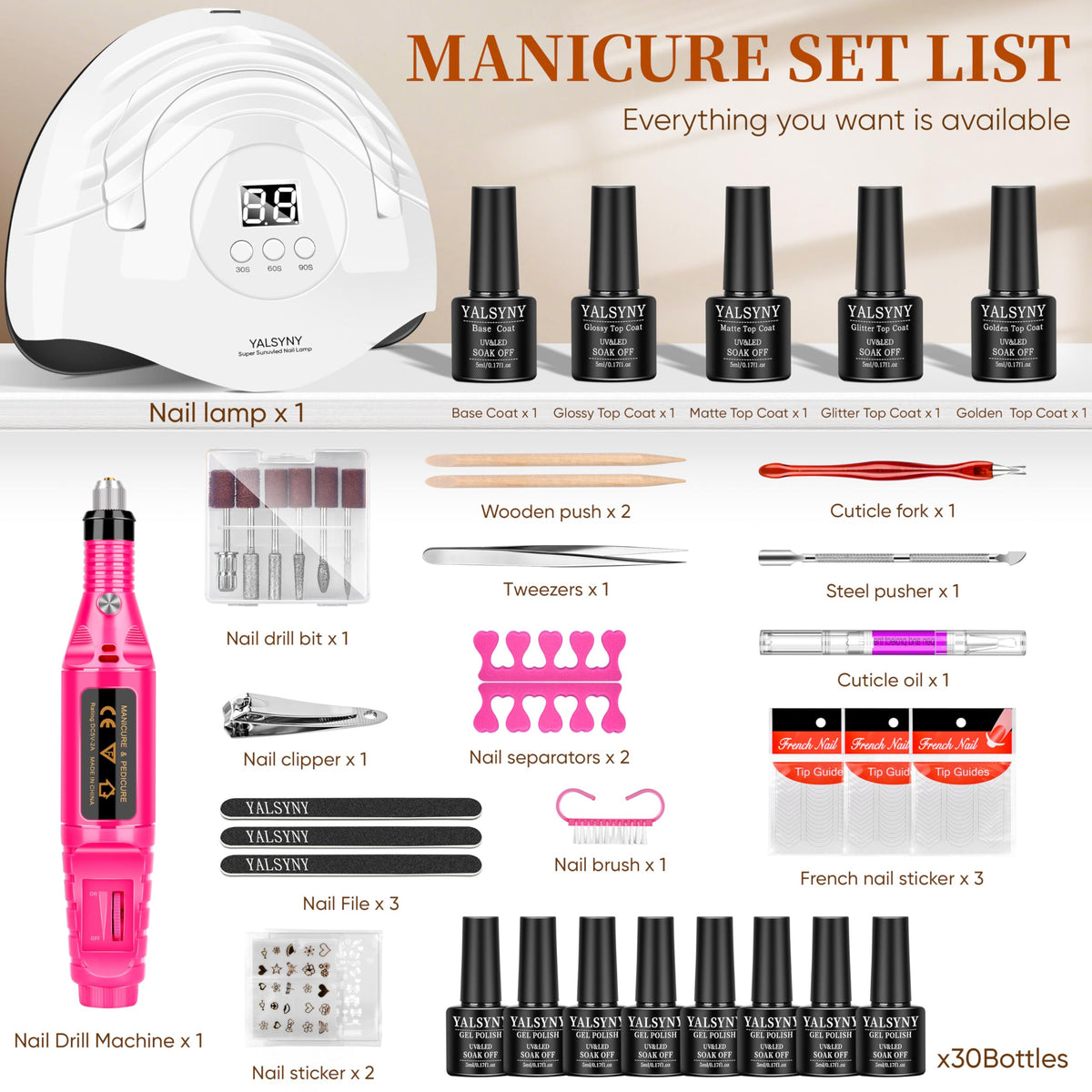 YALSYNY Gel Nail Polish Kit in use on nails