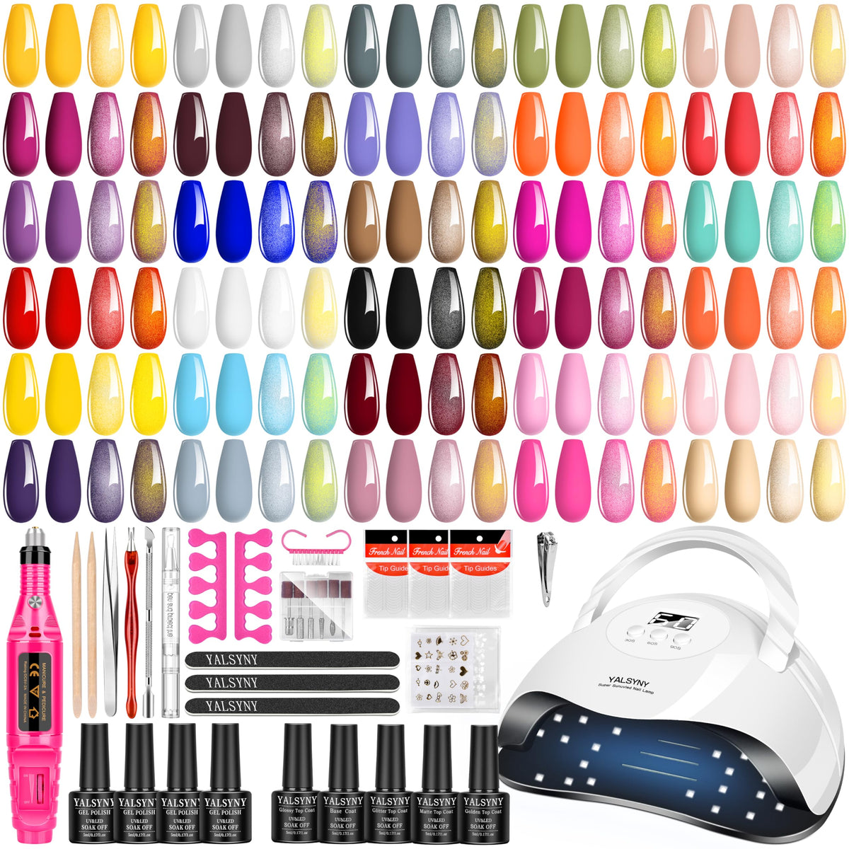 YALSYNY Gel Nail Polish Kit with UV Nail Lamp front view
