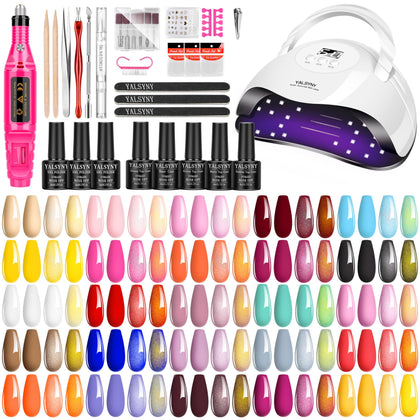YALSYNY Nail Polish Kit with UV Light and 25 gel polish bottles