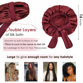 YANIBEST Adjustable Satin Bonnet displayed with hair care products
