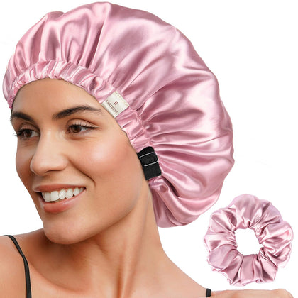 YANIBEST Adjustable Satin Bonnet front view in two colours