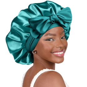 YANIBEST Adjustable Satin Bonnet in soft butter-satin front view