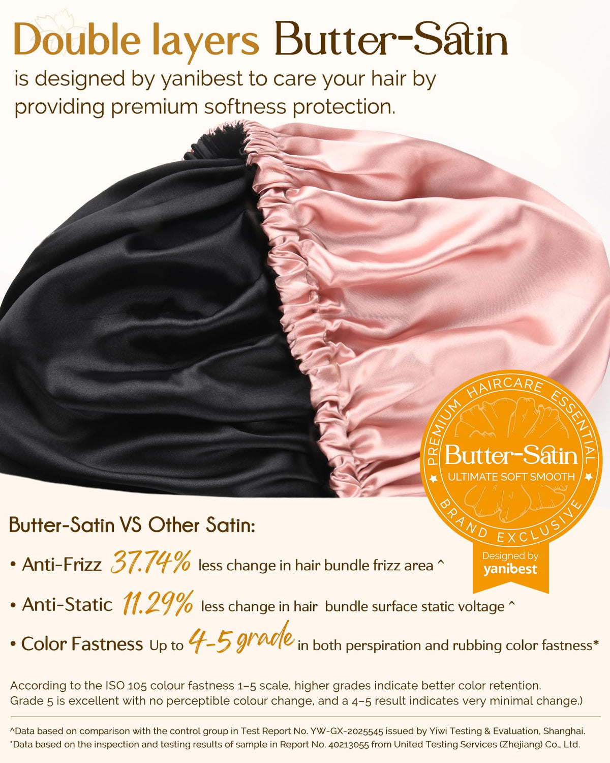 YANIBEST Adjustable Satin Bonnet on a pillow