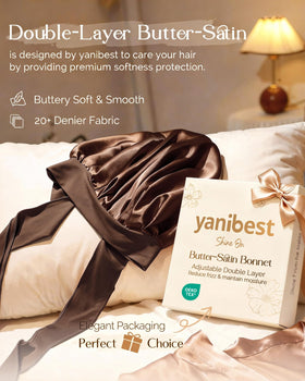 YANIBEST Adjustable Satin Bonnet showcasing adjustable tie band