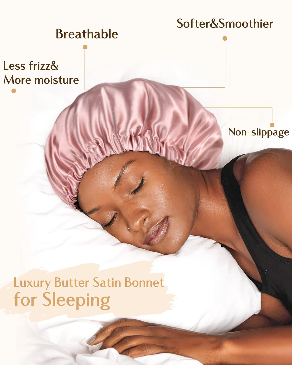 YANIBEST Adjustable Satin Bonnet showing reversible sides