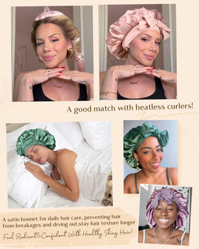 YANIBEST Adjustable Satin Bonnet styled as a bow