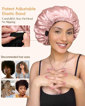 YANIBEST Adjustable Satin Bonnet with adjustable elastic band