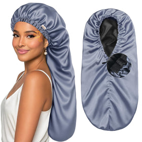 YANIBEST Adjustable Satin Sleep Bonnet front view in vibrant colour