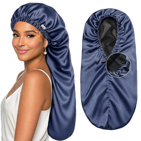 YANIBEST Adjustable Satin Sleep Bonnet front view in vibrant colour