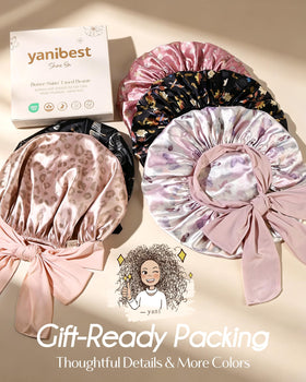 YANIBEST Adjustable Soft Satin Bonnet packaging