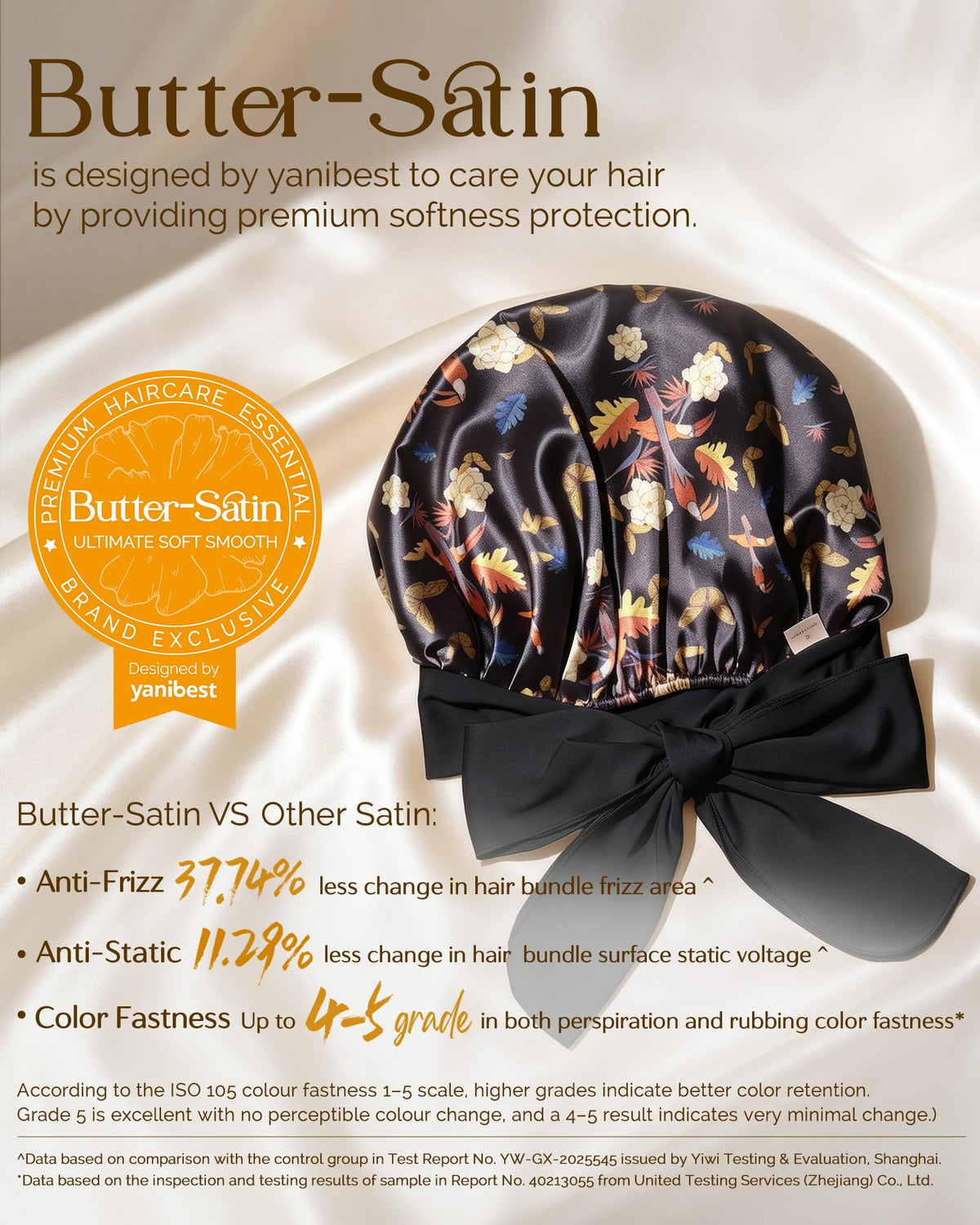 YANIBEST Adjustable Soft Satin Bonnet side view