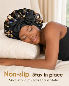 YANIBEST Adjustable Soft Satin Bonnet styled as a bow