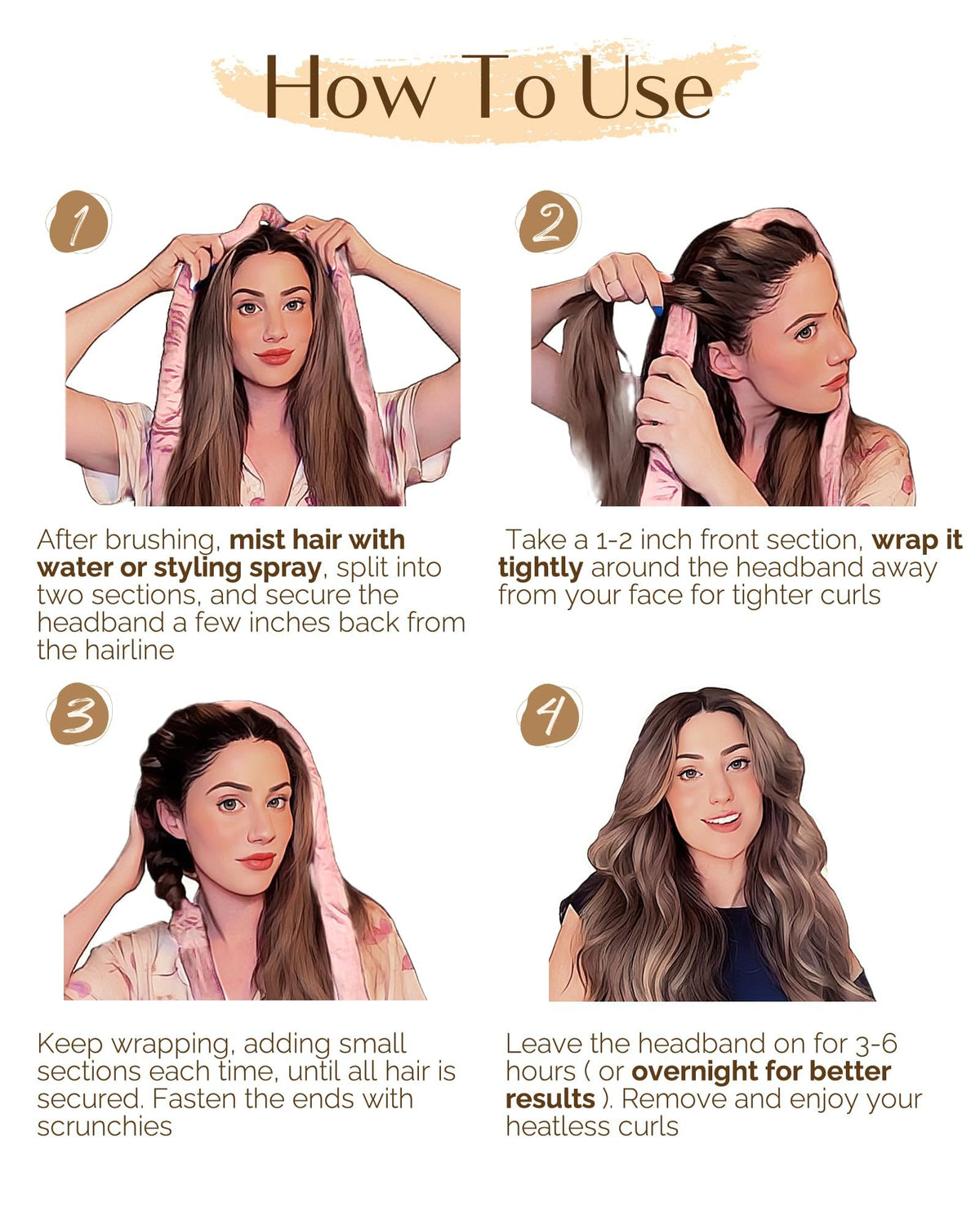 YANIBEST Heatless Hair Curler on a bedside table