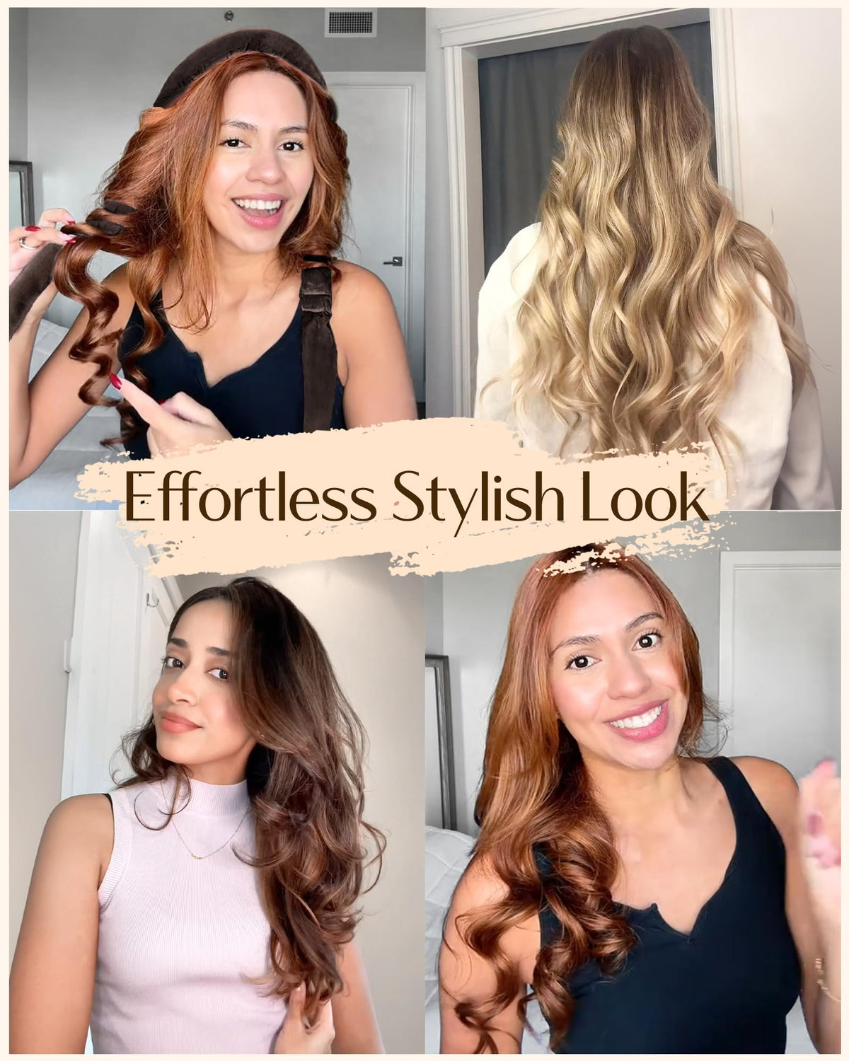 YANIBEST Heatless Hair Curler with non-slip hair clip