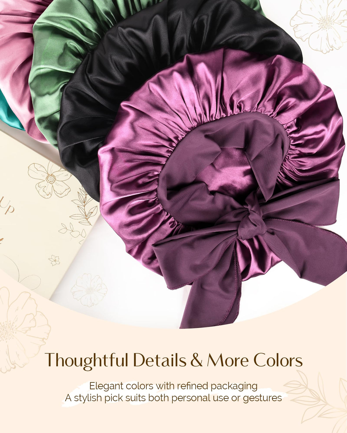 YANIBEST Satin Bonnet lifestyle image during hair care routine