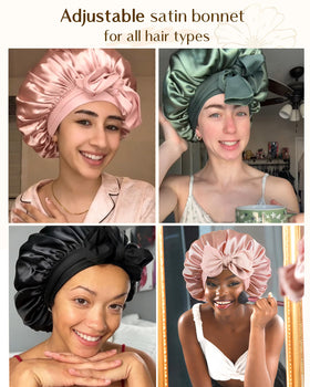 YANIBEST Satin Bonnet on a mannequin head