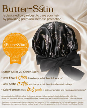 YANIBEST Satin Bonnet showing adjustable tie band