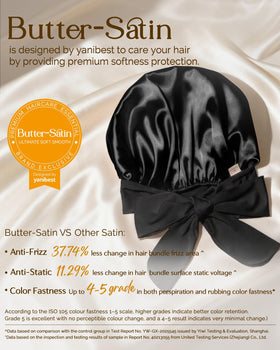 YANIBEST Satin Bonnet showing adjustable tie band detail