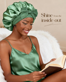 YANIBEST Satin Bonnet styled as a bow