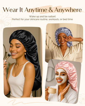YANIBEST Satin Bonnet with elastic band detail