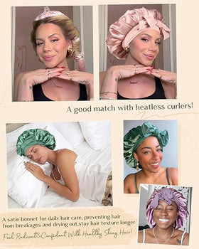 YANIBEST Satin Bonnet worn by a woman at night