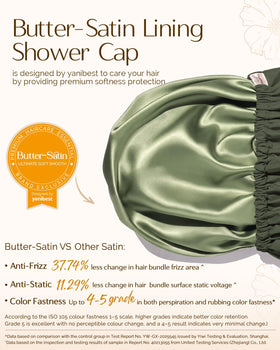 YANIBEST Satin Lined Shower Cap in peachy pink colour