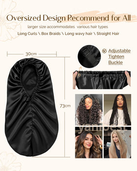 YANIBEST Satin Sleep Bonnet displayed on a mannequin head