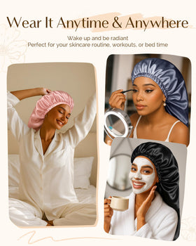 YANIBEST Satin Sleep Bonnet on a mannequin head