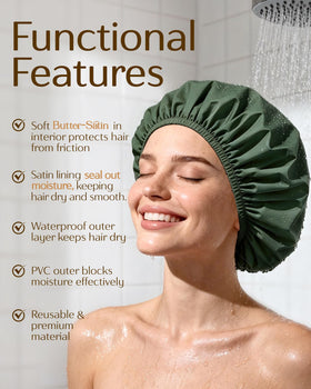 YANIBEST Shower Cap adjustable elastic band close-up