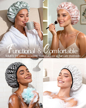 YANIBEST Shower Cap displayed with hair accessories