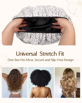 YANIBEST Shower Cap displayed with hair care products