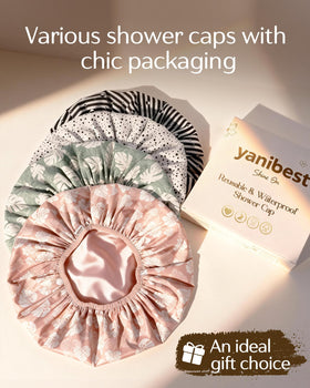 YANIBEST Shower Cap in a lifestyle setting